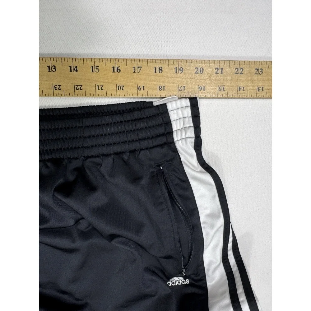 Adidas Tear Away Pants Mens 2XL Black White VTG Basketball Snaps Y2K Activewear